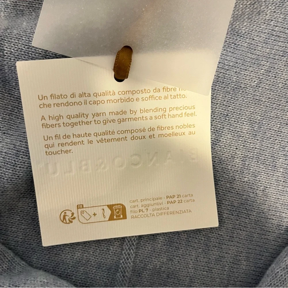 Bianco & Blu Women's Wool Cashmere Silk Blend Sweater Light Blue Size S NWT - Picture 7 of 9